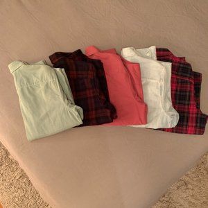 Lot of 5 Abercrombie & Fitch Button Down Shirts Flannel Plaid Denim